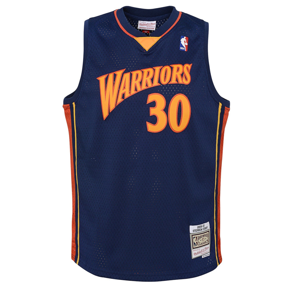 Youth Stephen Curry Golden State Warriors Mitchell & Ness Navy Blue 2009-10 Hardwood Classics Swingman Jersey