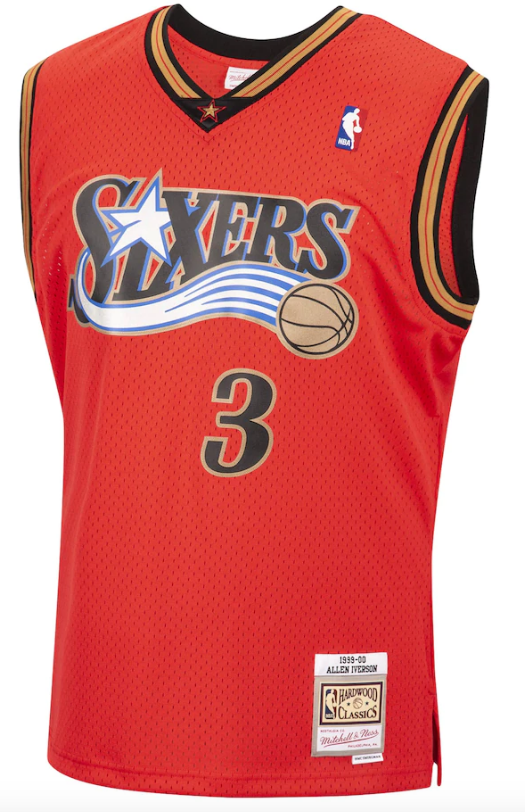Men's Philadelphia 76ers Allen Iverson Mitchell & Ness Hardwood Classics Reload 2.0 Swingman Jersey - Red