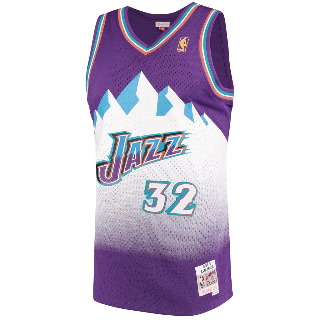 Men's Karl Malone Utah Jazz Mitchell & Ness 1996-97 Hardwood Classics Swingman Jersey