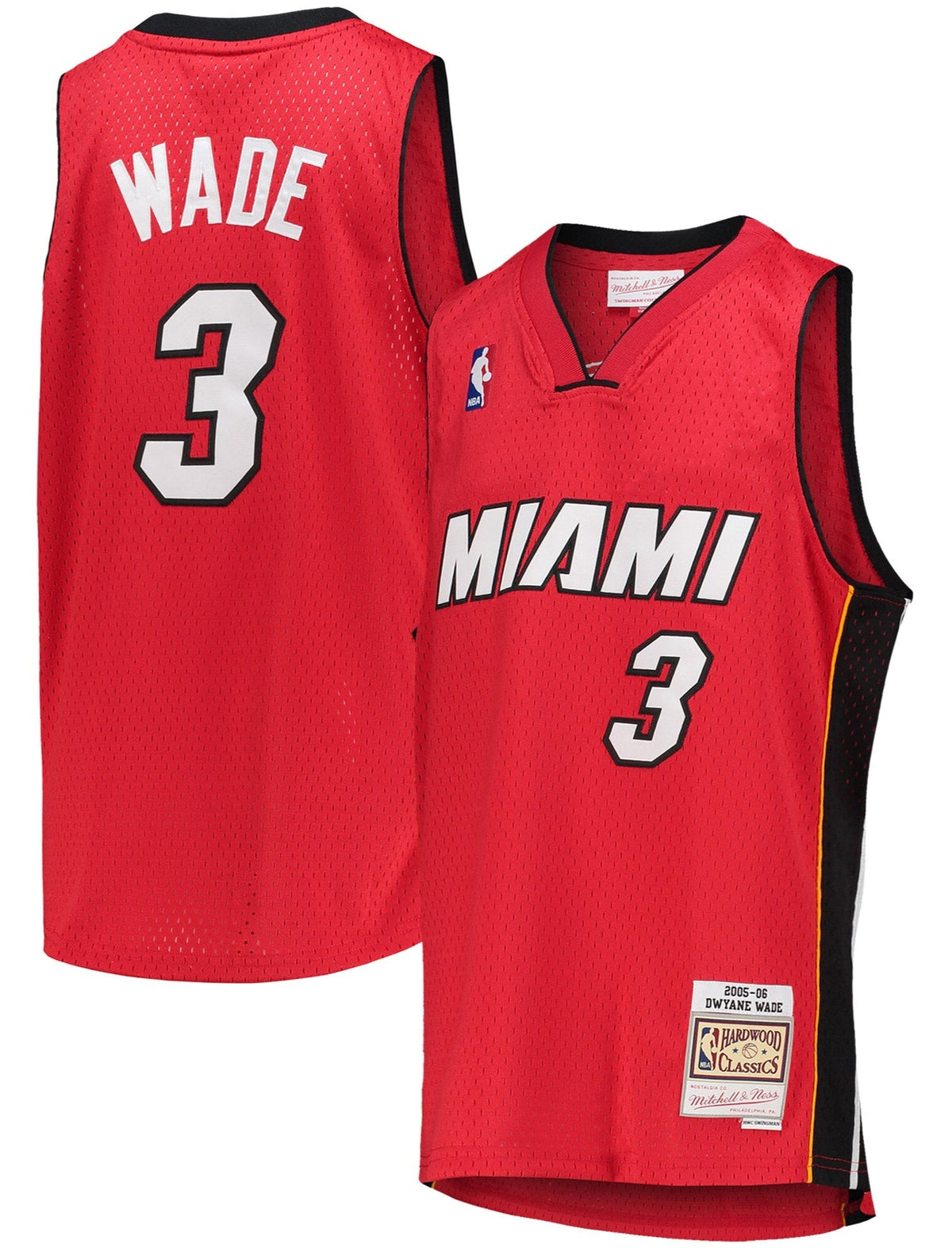 Youth Miami Heat Dwyane Wade Mitchell & Ness Red 2005-06 Hardwood Classics Jersey