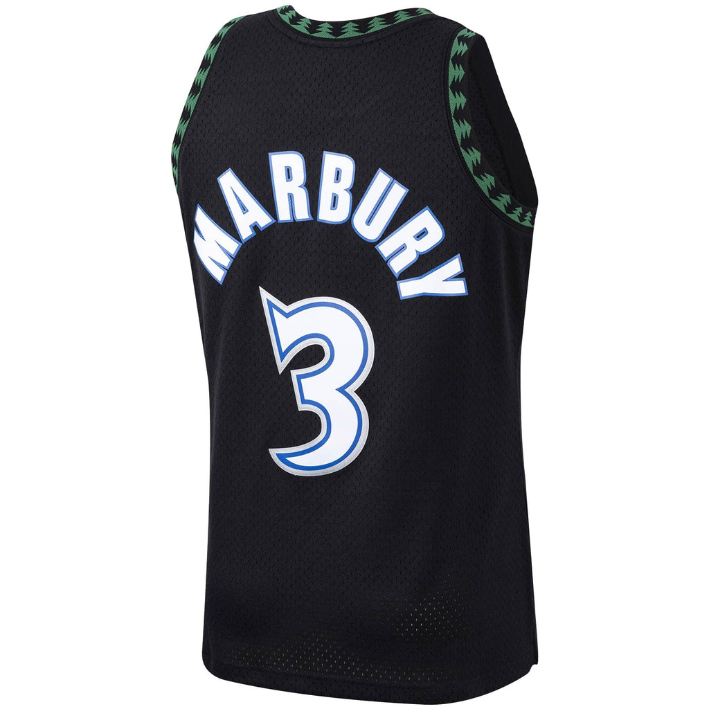 Men's Minnesota Timberwolves Stephon Marbury Mitchell & Ness Black Hardwood Classics Swingman Jersey