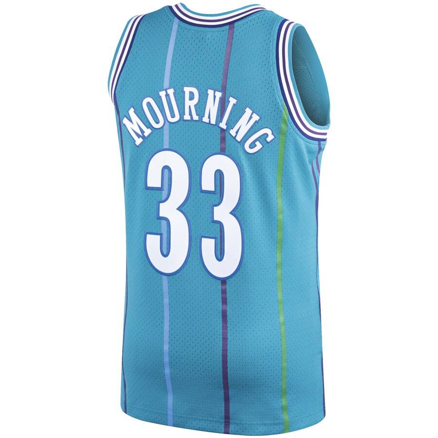 Men’s Alonzo Mourning Charlotte Hornets 1992-93 Swingman Replica Jersey By Mitchell & Ness